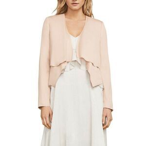 BCBGMAXAZRIA Ania Double Layer Long Sleeve Open Front Blazer Pink Size XXS $296